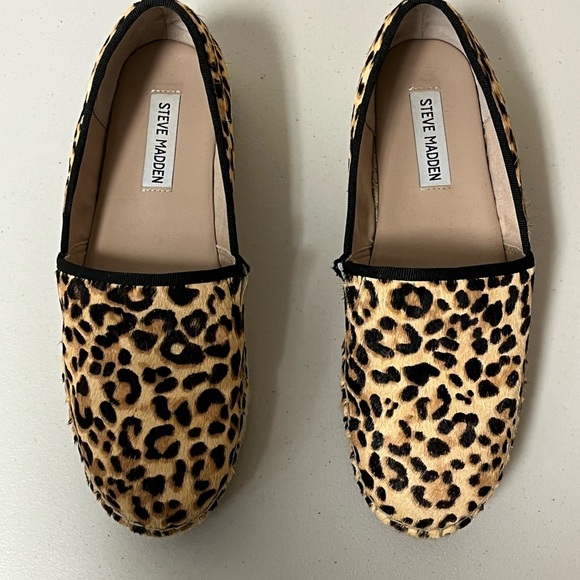 Steve Madden Alexia Leopard Print Calf Hair Platform Espadrille Flat size 9.5M - Picture 3 of 12